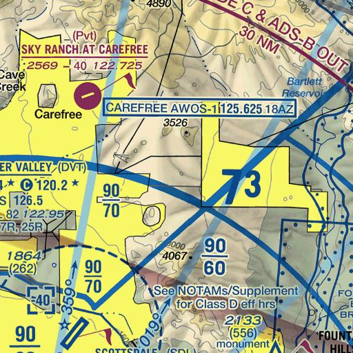 FAA VFR chart of Fraesfield Mountain, AZ