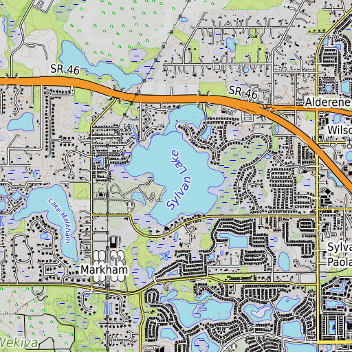 OpenTopoMap map of Sylvan Lake, FL