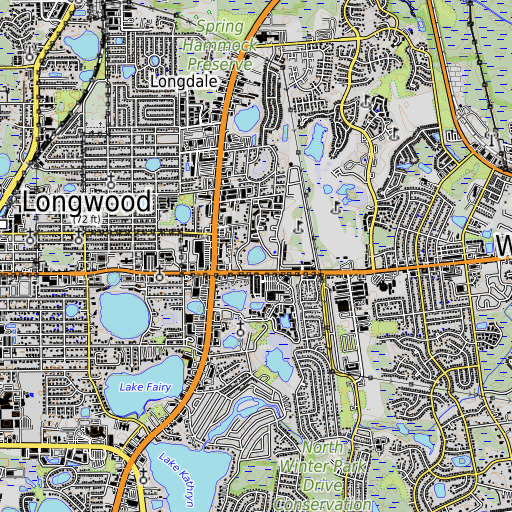OpenTopoMap map of Lake Talmo, FL