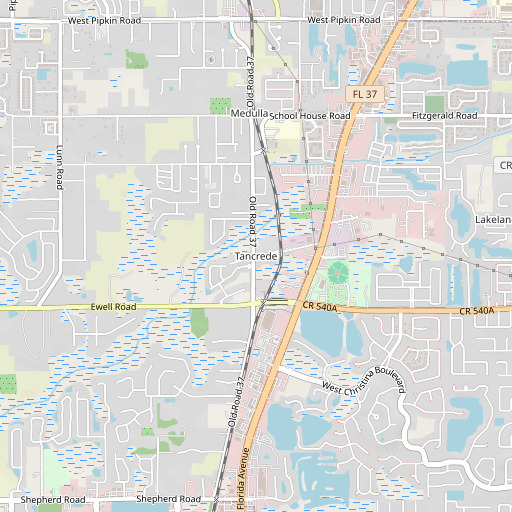 OpenStreetMap map of Tancrede, FL