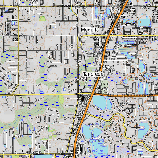 OpenTopoMap map of Tancrede, FL