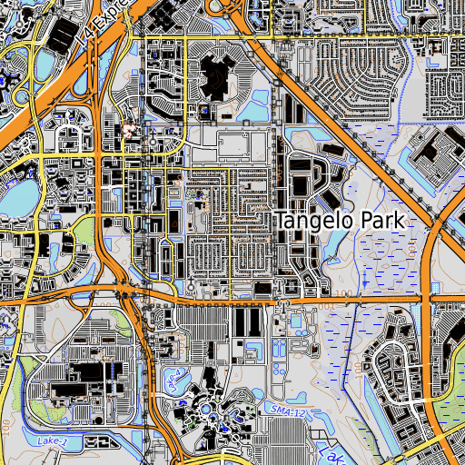 OpenTopoMap map of Tangelo Park, FL