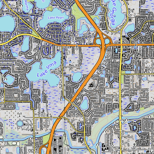 OpenTopoMap map of Lake Telfer, FL