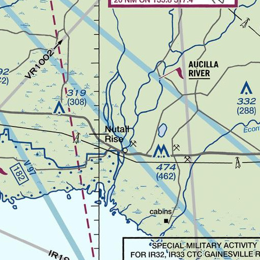 FAA VFR chart of Wacissa River, FL