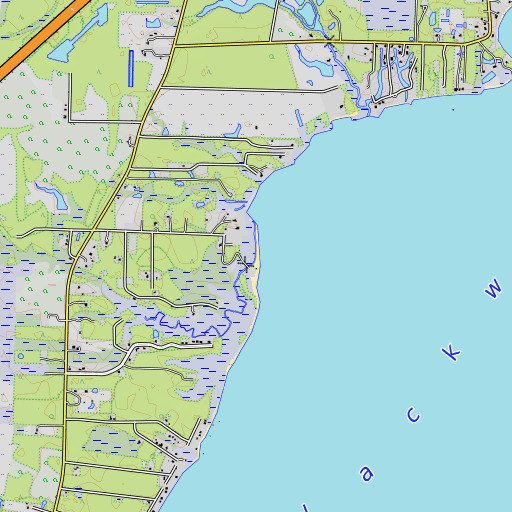 OpenTopoMap map of Whiteoak Bayou, FL