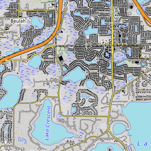 OpenTopoMap map of Lake Whitney, FL