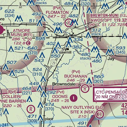 FAA VFR chart of Wiggins Branch, FL