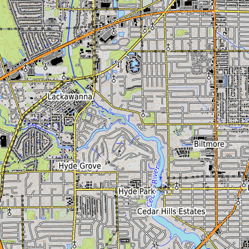 OpenTopoMap map of Wills Branch, FL