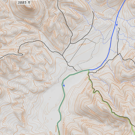 OpenTopoMap map of Gleason Flat, AZ