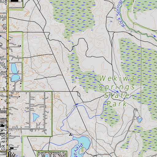 OpenTopoMap map of Witherington Spring, FL