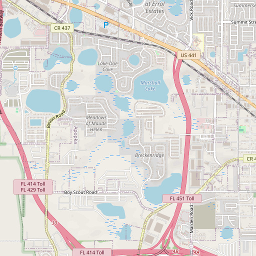 OpenStreetMap map of Lake Witherington, FL