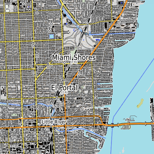OpenTopoMap map of Miami Preparatory School, FL