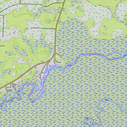 OpenTopoMap map of Wise Bluff, FL