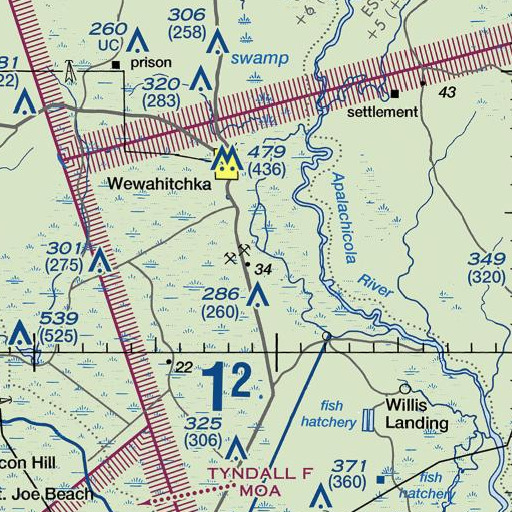 FAA VFR chart of Roberts Cemetery, FL