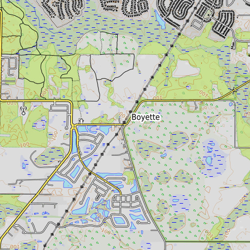 OpenTopoMap map of Boyette, FL