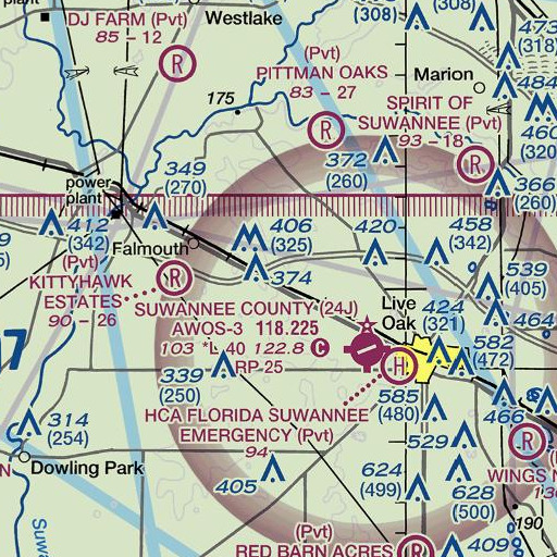FAA VFR chart of Dickert, FL