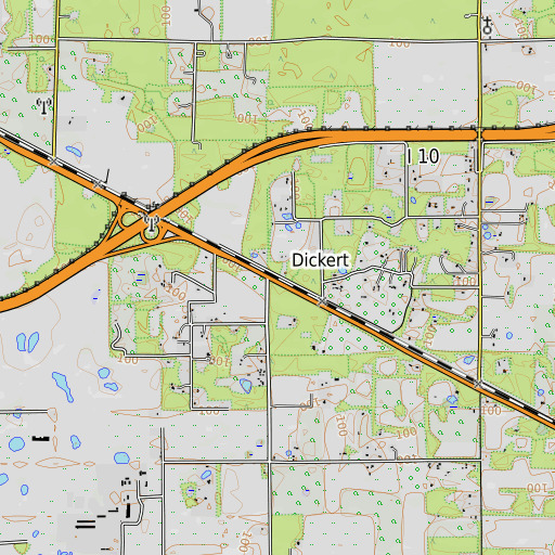 OpenTopoMap map of Dickert, FL