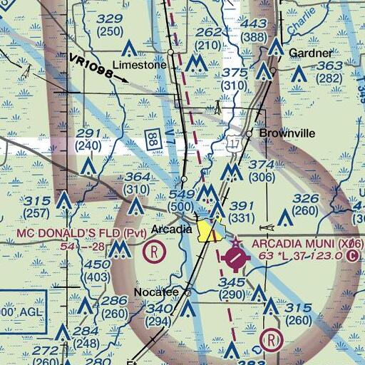 FAA VFR chart of Lansing, FL