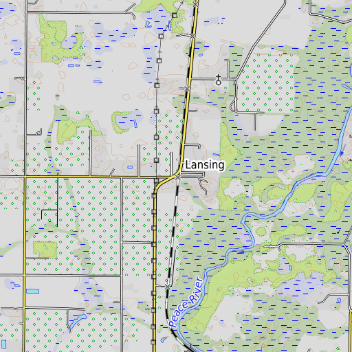 OpenTopoMap map of Lansing, FL