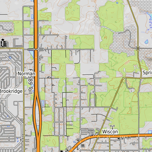 OpenTopoMap map of Hernando County, FL