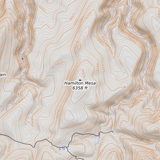 OpenTopoMap map of Hamilton Mesa, AZ
