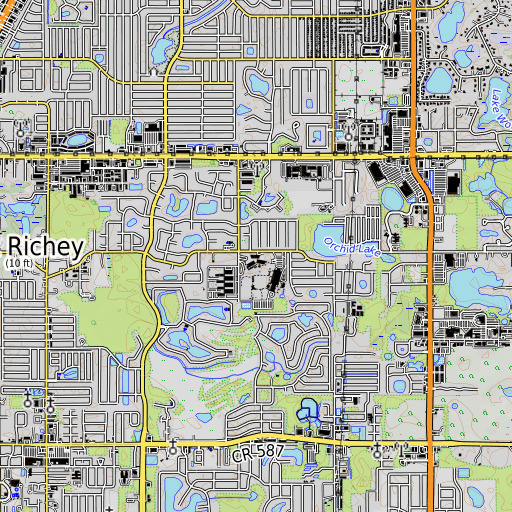 OpenTopoMap map of Calusa Elementary School, FL