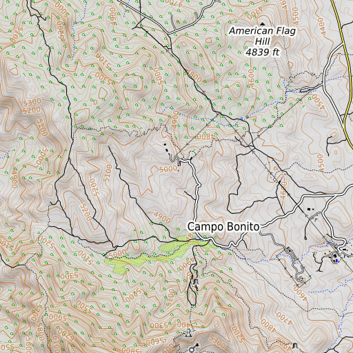 OpenTopoMap map of Highjinks Mine, AZ
