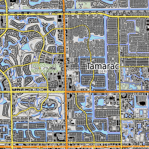 OpenTopoMap map of Tamarac, FL