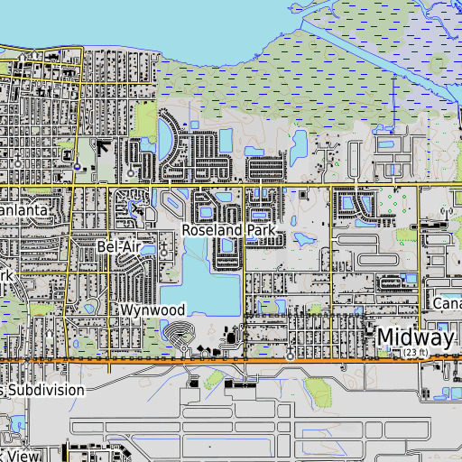 OpenTopoMap map of Brisson Railroad Station, FL
