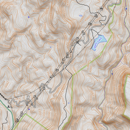 OpenTopoMap map of Ike Saddle, AZ
