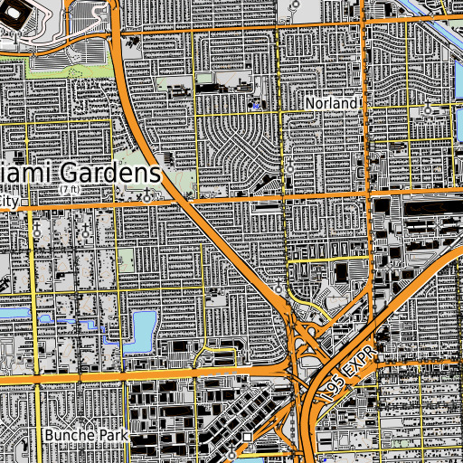OpenTopoMap map of Doreens School, FL