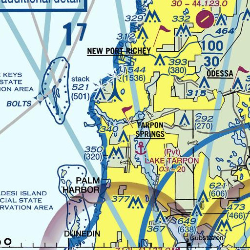 FAA VFR chart of Anclote Bridge, FL
