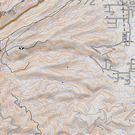 OpenTopoMap map of Indian Spring, AZ