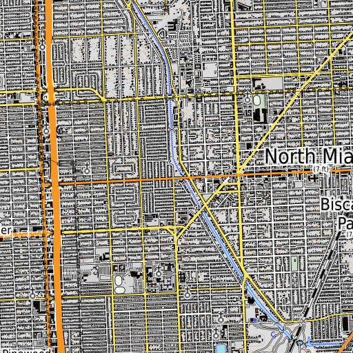OpenTopoMap map of Breezeswept Park, FL
