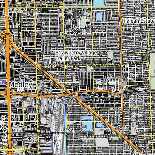 OpenTopoMap map of James H Bright Elementary School, FL