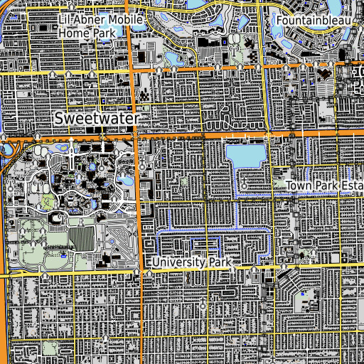 OpenTopoMap map of Westbrook Park, FL