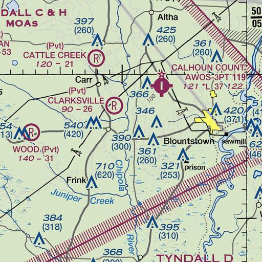 FAA VFR chart of Ayers Cemetery, FL