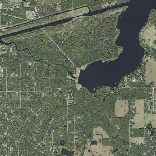 Aerial imagery of Inglis Dam, FL