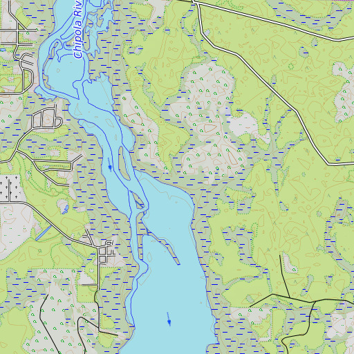 OpenTopoMap map of Clark Branch, FL
