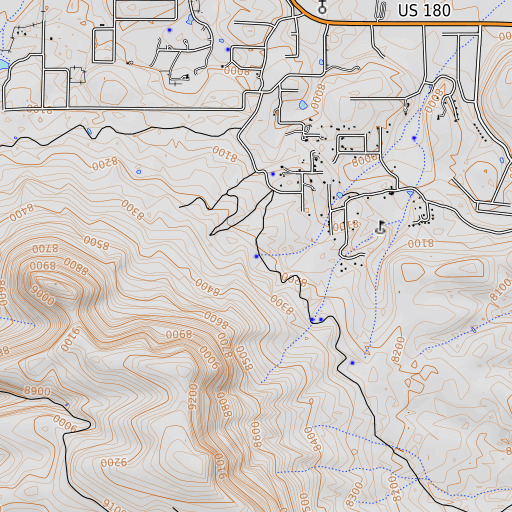 OpenTopoMap map of Jackson Spring, AZ