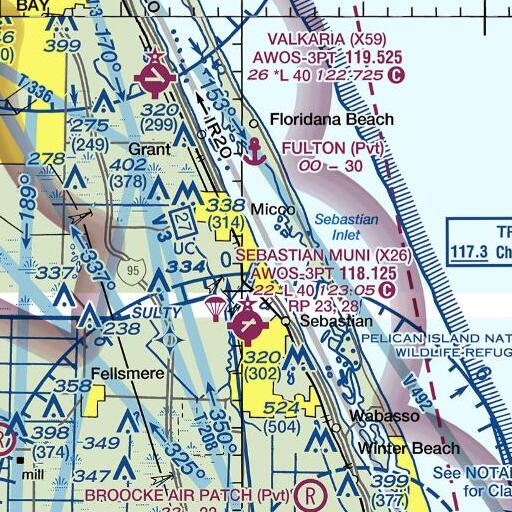 FAA VFR chart of Saint Sebastian River, FL