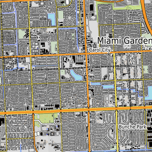 OpenTopoMap map of Myrtle Lake, FL