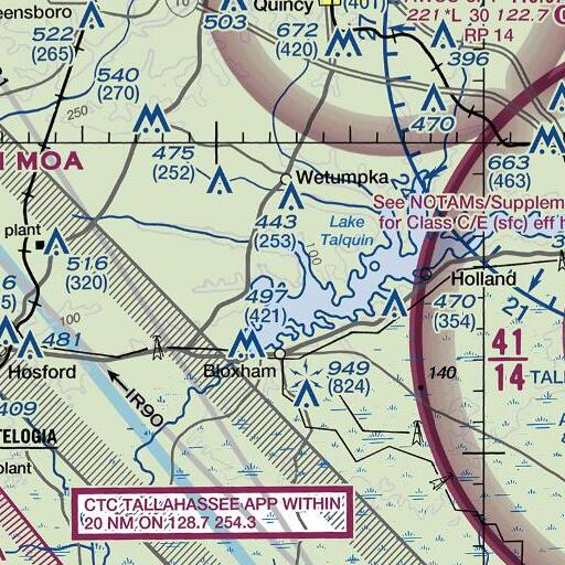FAA VFR chart of Cuban Branch, FL