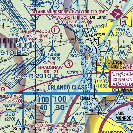 FAA VFR chart of Grass Lake, FL