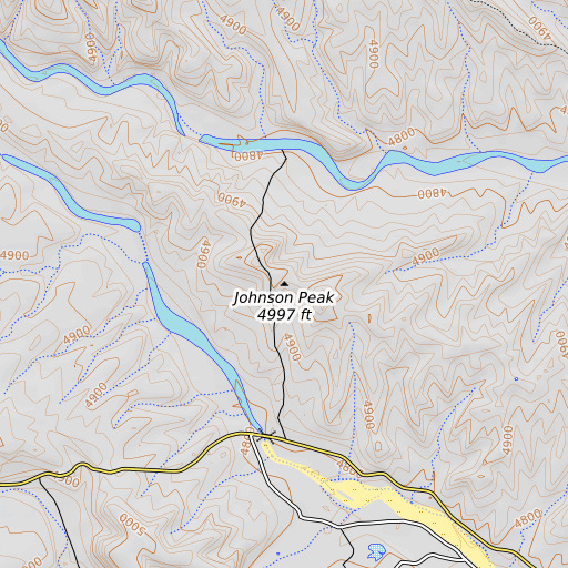 OpenTopoMap map of Johnson Peak, AZ