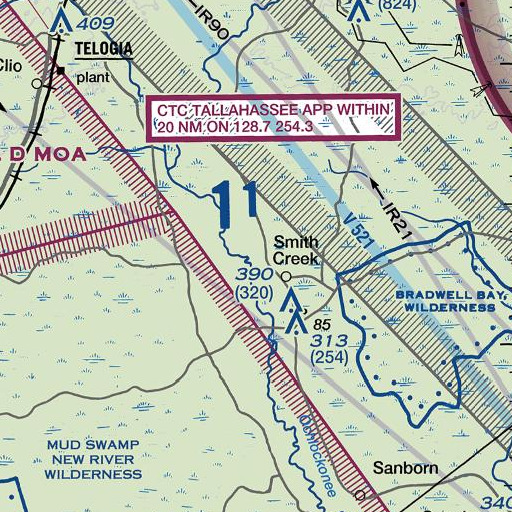 FAA VFR chart of Old Lake, FL