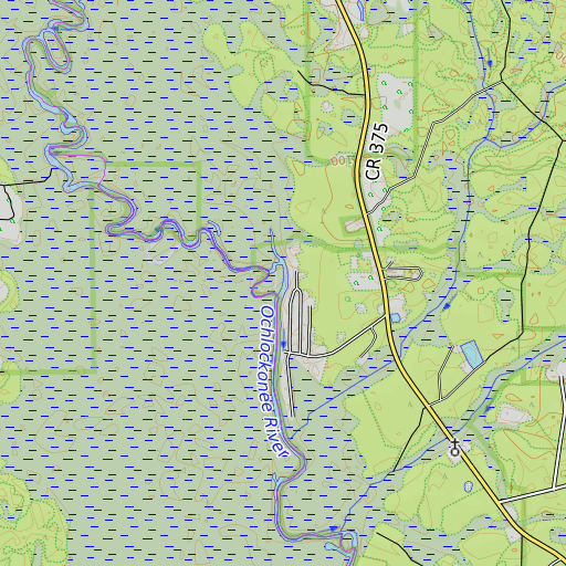 OpenTopoMap map of Old Lake, FL