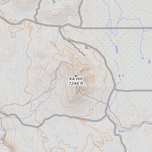 OpenTopoMap map of KA Hill, AZ