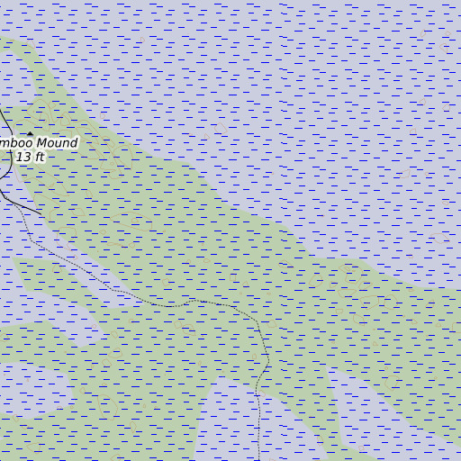 OpenTopoMap map of Bamboo Strand, FL