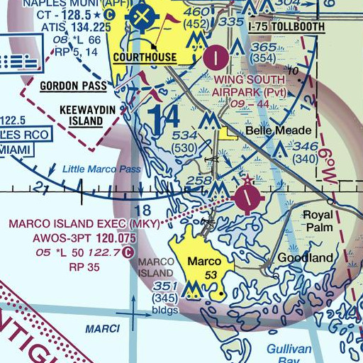 FAA VFR chart of Whites River, FL